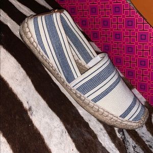 Tory Burch Striped Elastic Espadrille